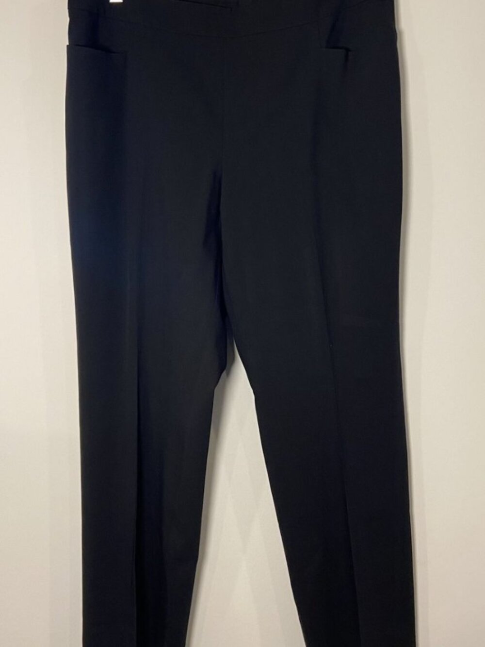 Akris Punto Pants Lightweight Wool Straight Leg Side Zipper Pockets Black 10